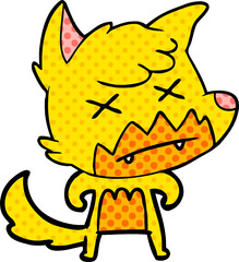 dead fox cartoon character