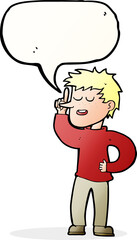 cartoon man with idea with speech bubble