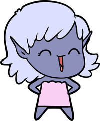 cartoon elf girl