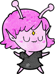 cartoon alien girl