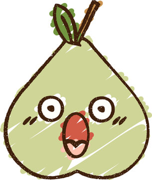 shocked pear cartoon doodle