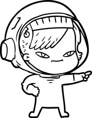 cartoon astronaut woman