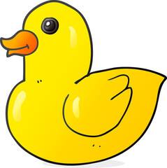 freehand drawn cartoon rubber duck