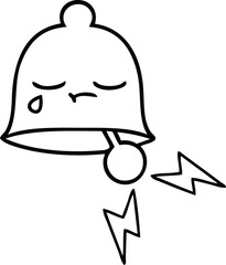 line drawing cartoon of a ringing bell