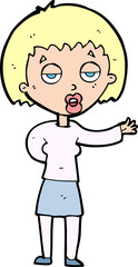 cartoon bored woman