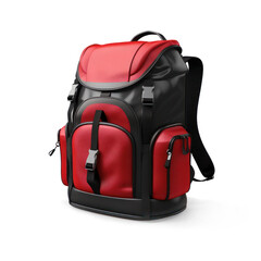 Sports backpack for hiking comfortable isolated on a white background close-up - obrazy, fototapety, plakaty