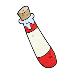 freehand textured cartoon vial of blood