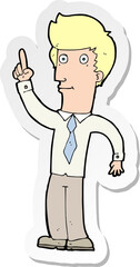 sticker of a cartoon friendly man with idea