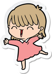 sticker of a cartoon woman