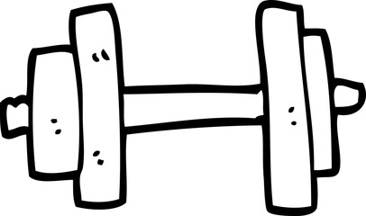 line drawing cartoon gym weights