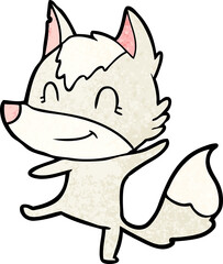 friendly cartoon wolf