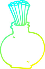 cold gradient line drawing of a cartoon jar of sticks