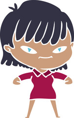 flat color style cartoon woman