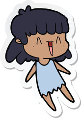 sticker of a cartoon woman