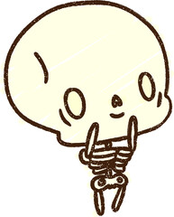 cute skeleton cartoon