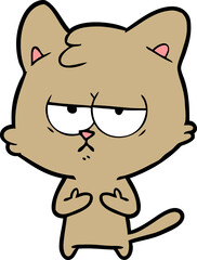 bored cartoon cat