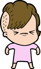 cartoon annoyed hipster girl