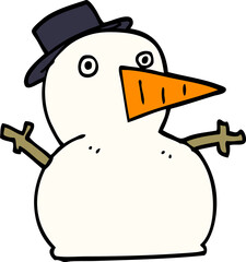 Fototapeta premium cartoon doodle funny snowman