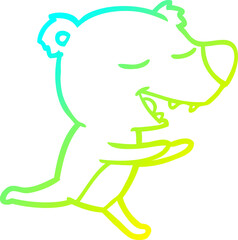 cold gradient line drawing of a cartoon bear