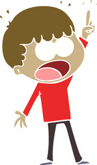 flat color style cartoon shocked man