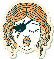 grunge sticker of a human rogue character