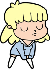 cartoon indifferent woman