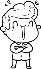 cartoon excited man
