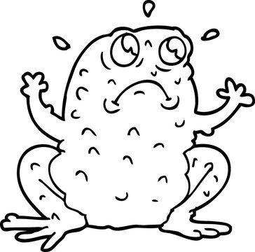 worried frog cartoon outline clip art preview
