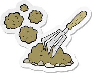 sticker of a cartoon gardening tool