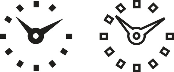 Time and Clock icons design in flat, line set. isolated on transparent background Horizontal of analog alarm .Circle clocks sign symbol. use time management, countdown Timer vector for apps, website