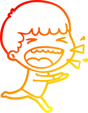 recommend clip art: warm gradient line drawing of a cartoon laughing man