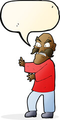 cartoon angry old man with speech bubble