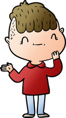 cartoon friendly boy