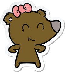 Fototapeta premium sticker of a female bear cartoon