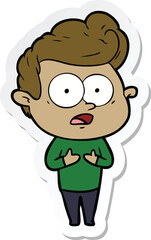 sticker of a cartoon staring man
