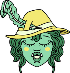 Retro Tattoo Style orc bard character