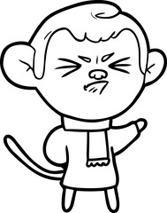 Obraz premium cartoon annoyed monkey