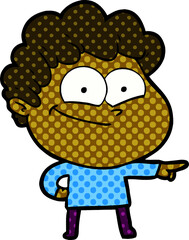 cartoon happy man
