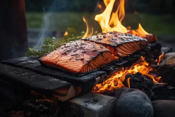 Fotobehang Grilled salmon © ditosw