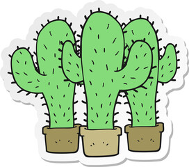 sticker of a cartoon cactus