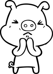 cartoon grumpy pig