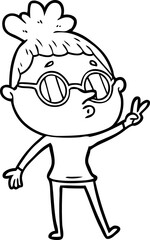 cartoon woman wearing glasses