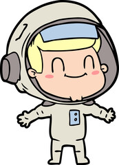 Obraz premium happy cartoon astronaut man