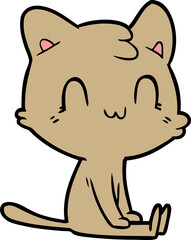 cartoon happy cat