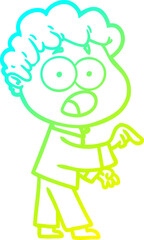 cold gradient line drawing of a cartoon man gasping in surprise