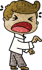 cartoon shouting man pointing finger