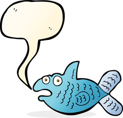cartoon fish with speech bubble