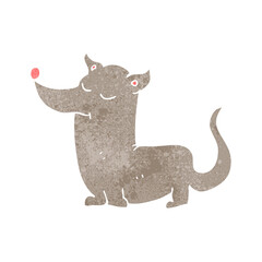 freehand retro cartoon little dog