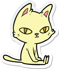 sticker of a cartoon cat sitting