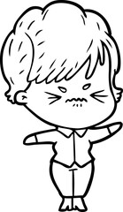 cartoon frustrated woman